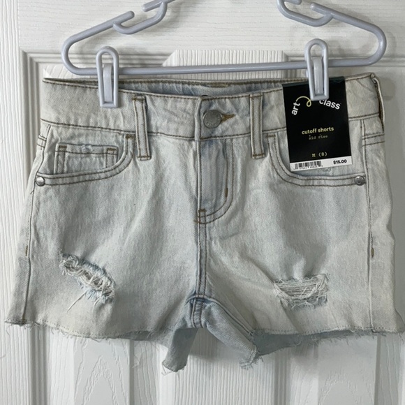 Art Class Shorts Girls Size M(8)  Blue Light Wash Denim Cut-Off Shorts - Picture 3 of 7